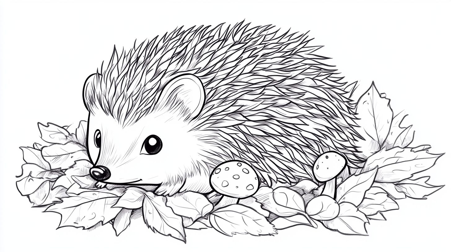 Hedgehog_Curling_Up_in_the_Leaves