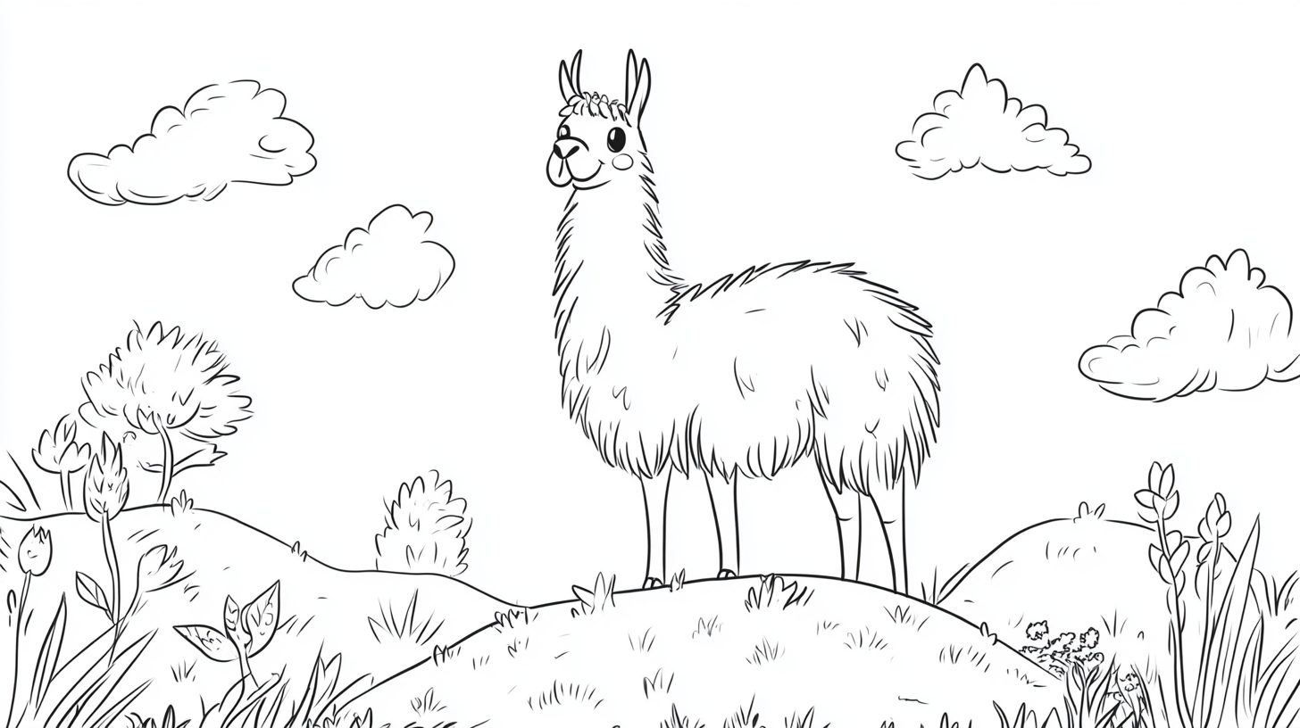 Llama_Standing_on_A_Hilltop