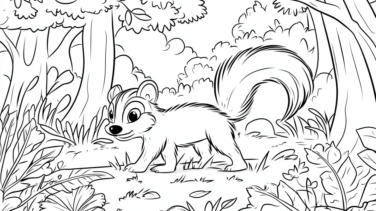 Skunk_Walking_Through_the_Forest