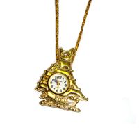Golden Pirate Shop Watch Necklace
