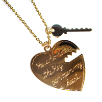 He who Holds The Key Can Open My Heart Key and Heart Pendant as seen on Marina Diamandis