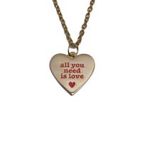 All You Need Is Love Golden Heart Necklace