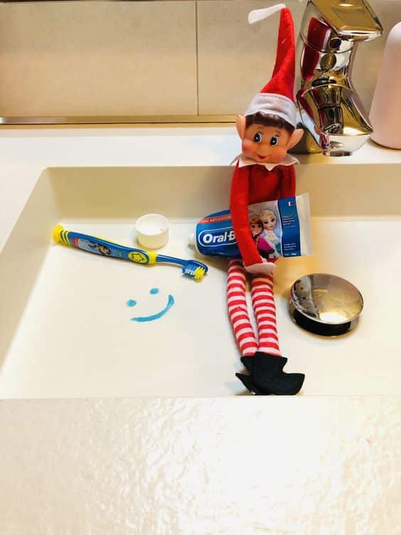 A Toothpaste Mishap with an Elf on a Shelf