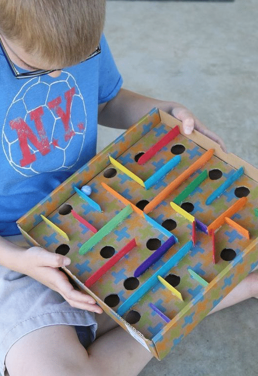 Cardboard Box Marble Maze