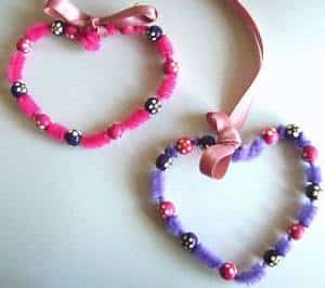 Pipe Cleaner Beaded Sparkle Hearts