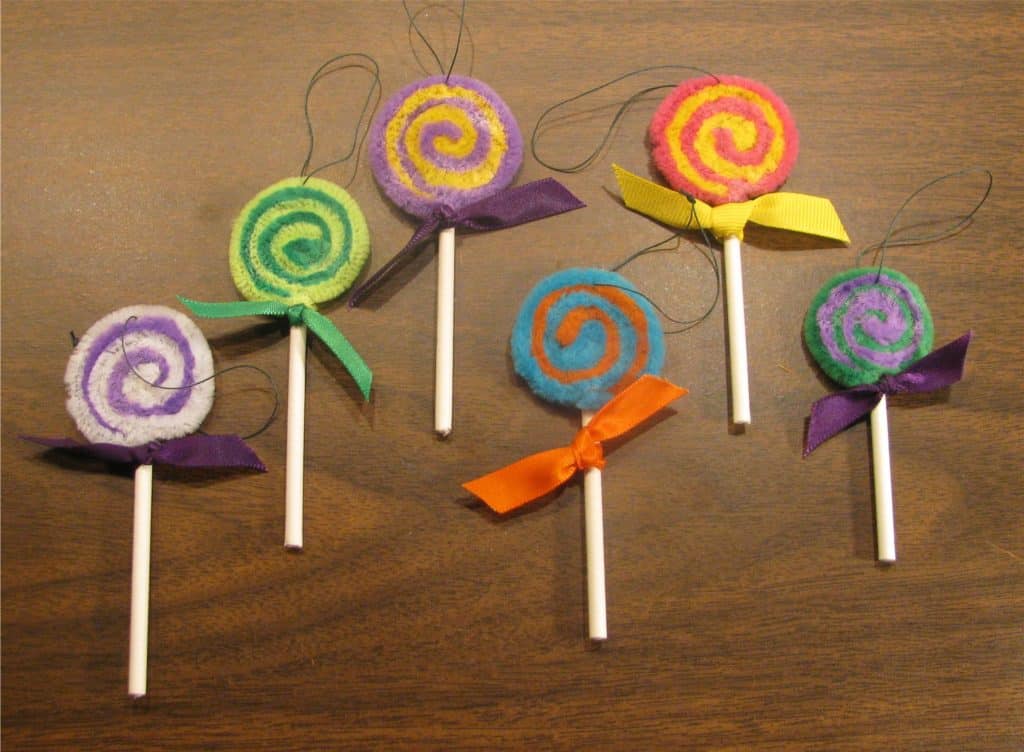 Pipe Cleaner Swirled Lollipops