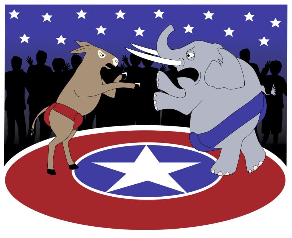 Democrats vs. Republicans 2 by Linda Braucht, computer graphics