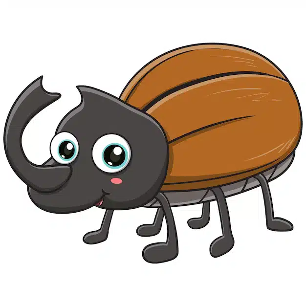 Cartoon bug with big eyes and long legs, featured in 'Beetle Belly Laughs: Insect Humor