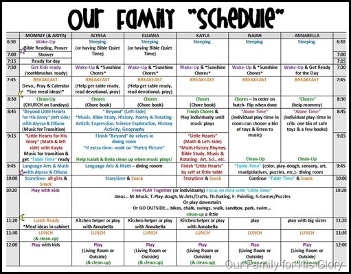 Create a Family Schedule