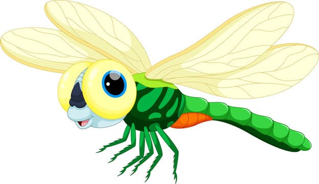 A whimsical dragonfly with large eyes and delicate wings, featured in 'Dragonfly Delights: Whirring Wit