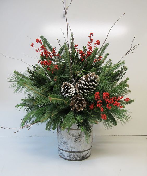 Pinecone and Berry Arrangement
