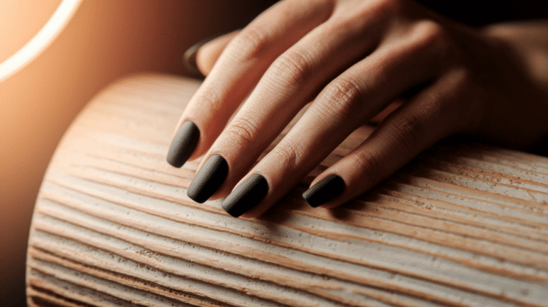matte black nails