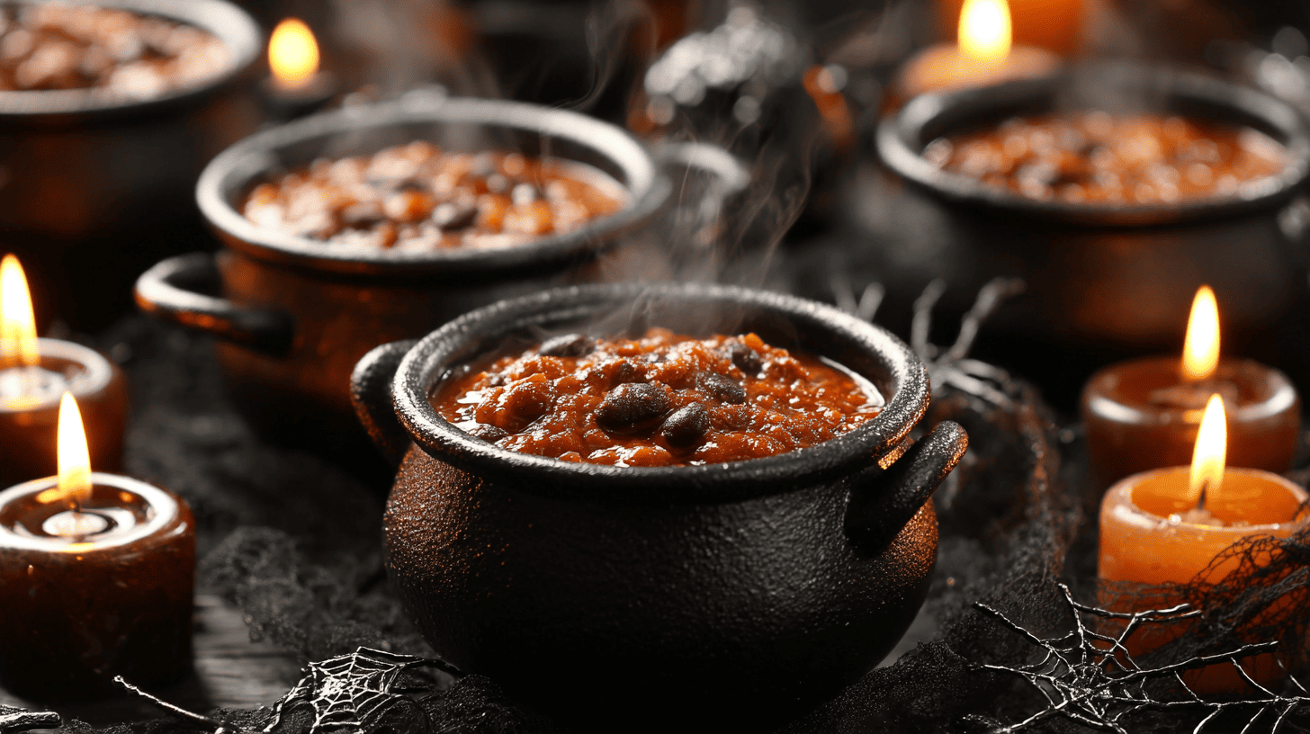 Black Bean Cauldron Chili Halloween Food