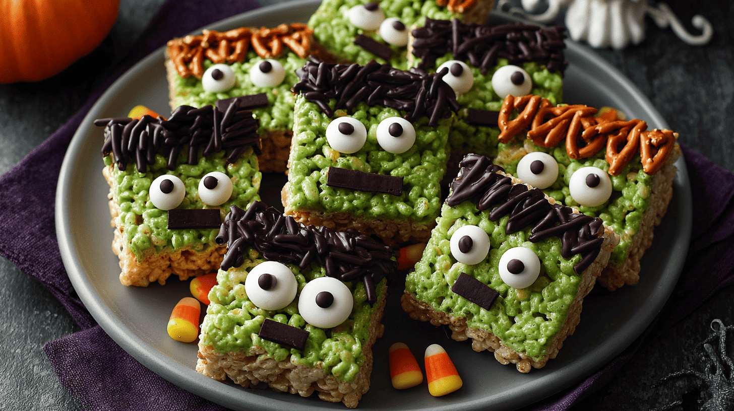 Frankenstein Rice Krispies Halloween Treat