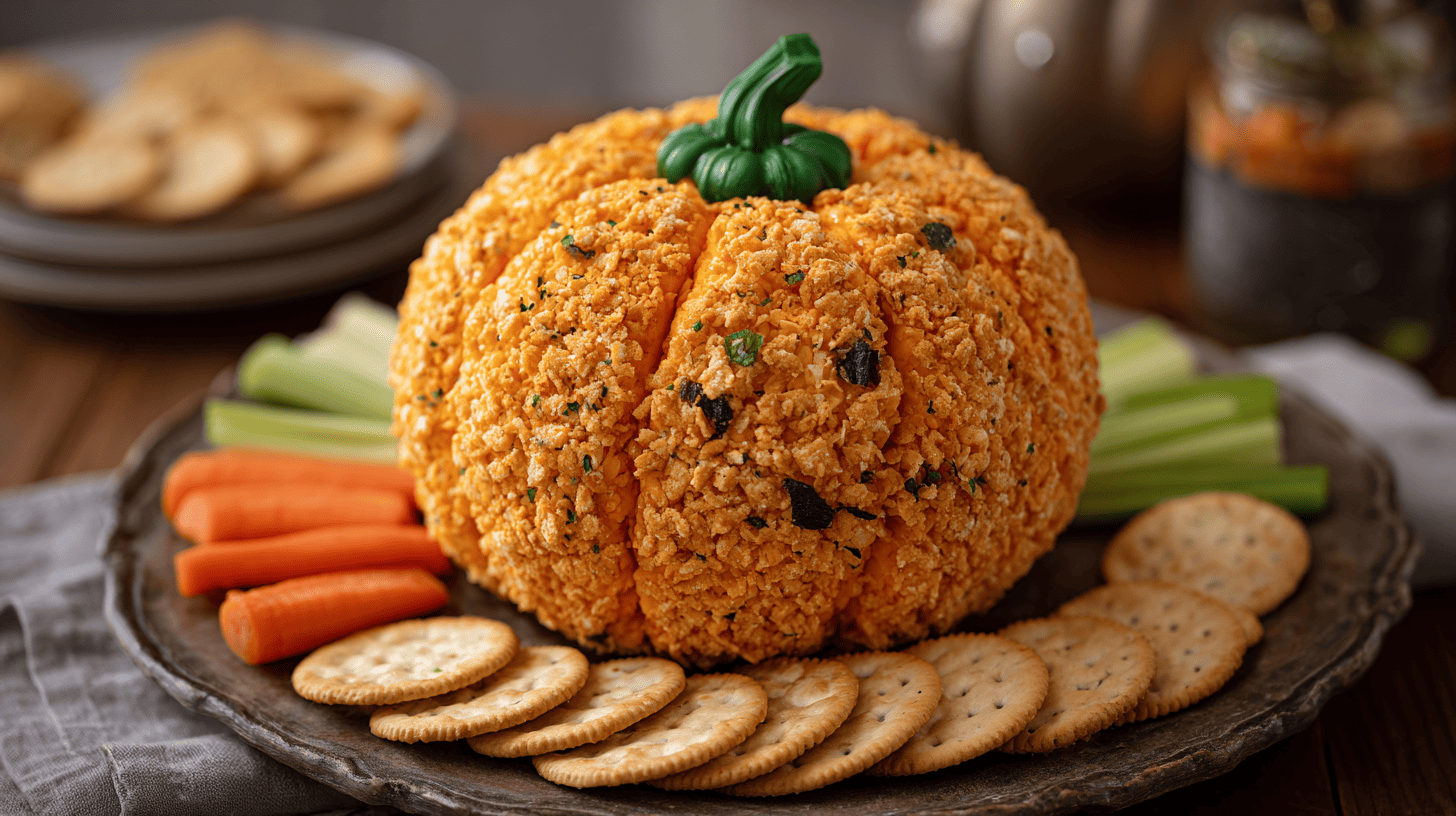Pumpkin Cheese Ball Halloween Appetizer