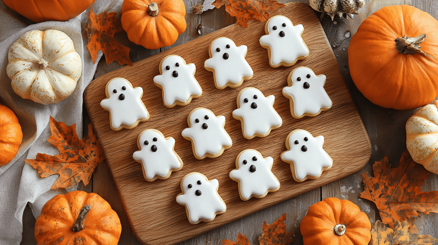 Pumpkin Spice Ghost Cookies Halloween Treat